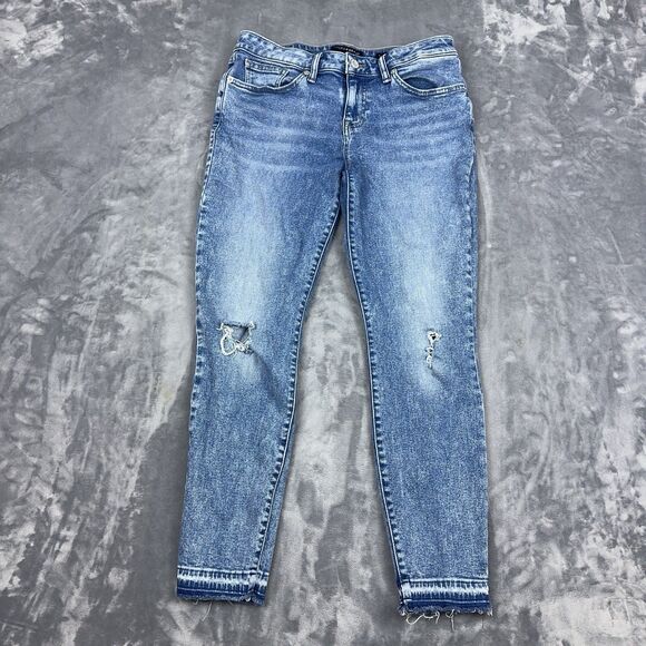 Lucky Brand Jeans Womens Size 8/29 Ankle Blue Low Rise Lolita Skinny Raw Hem - Picture 1 of 15